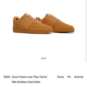 Nike mens sz 9.5 2020 Court Visión Low Flax Twine